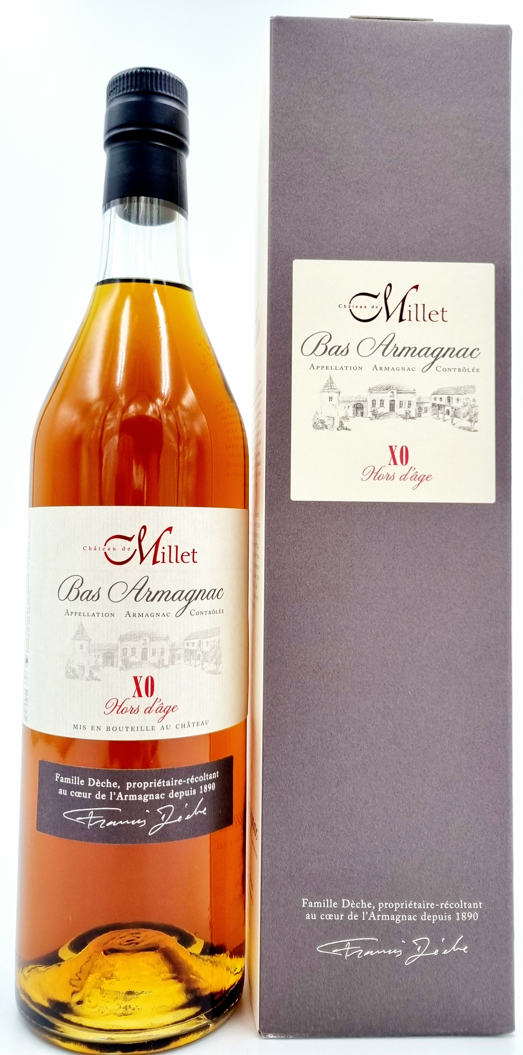 Domaine de Millet Bas Armagnac XO Hors d'Age Côtes de Gascogne 42 % vol. 0,7 l