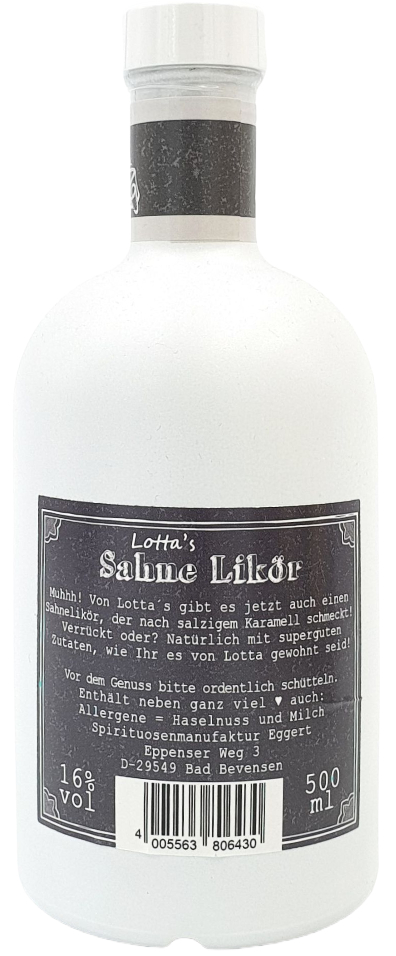 Lotta's Sahne Likör -Salziges Karamel- 16% vol. 0,5l