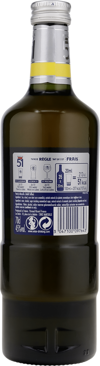 Pastis 51  40% vol. Französischer anishaltiger Likör 0,7 l