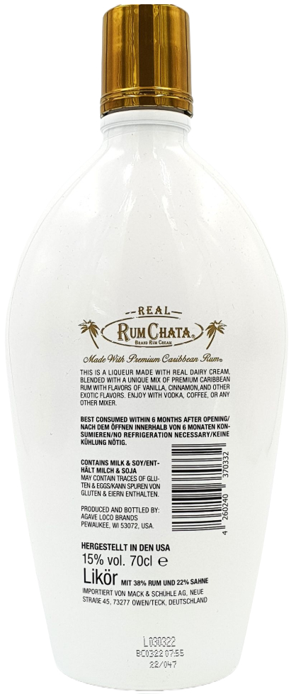 Rum Chata Liqueur 15% vol. Sahne Liqueur 0,7 l