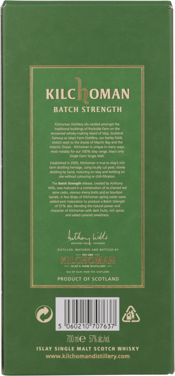 Kilchoman Batch Strenght 57% vol. Islay Single Malt Whisky 0,7 l