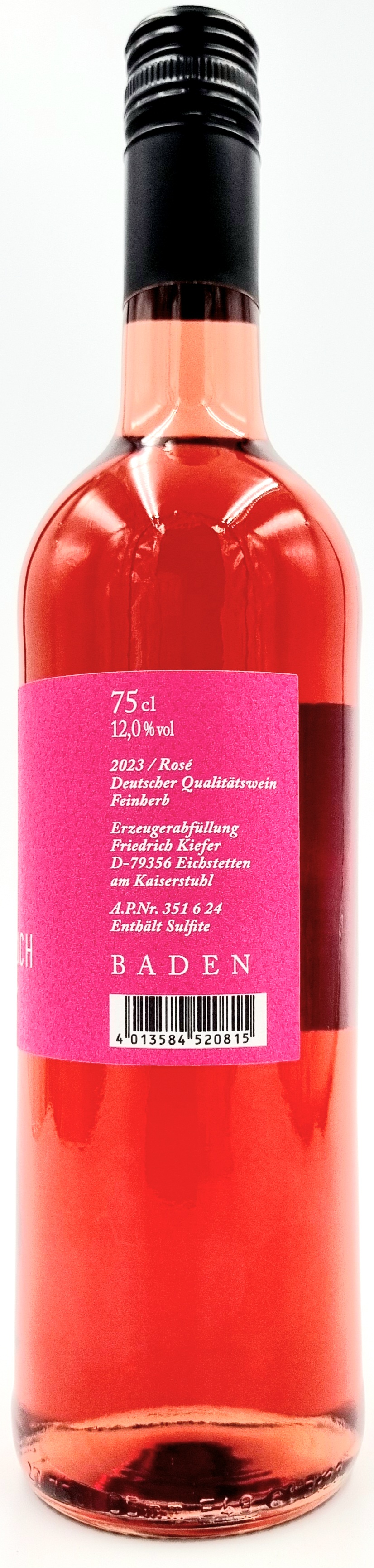 Kiefer "Schmetterlinge im Bauch" Rosécuvée feinherb Baden 0,75 l