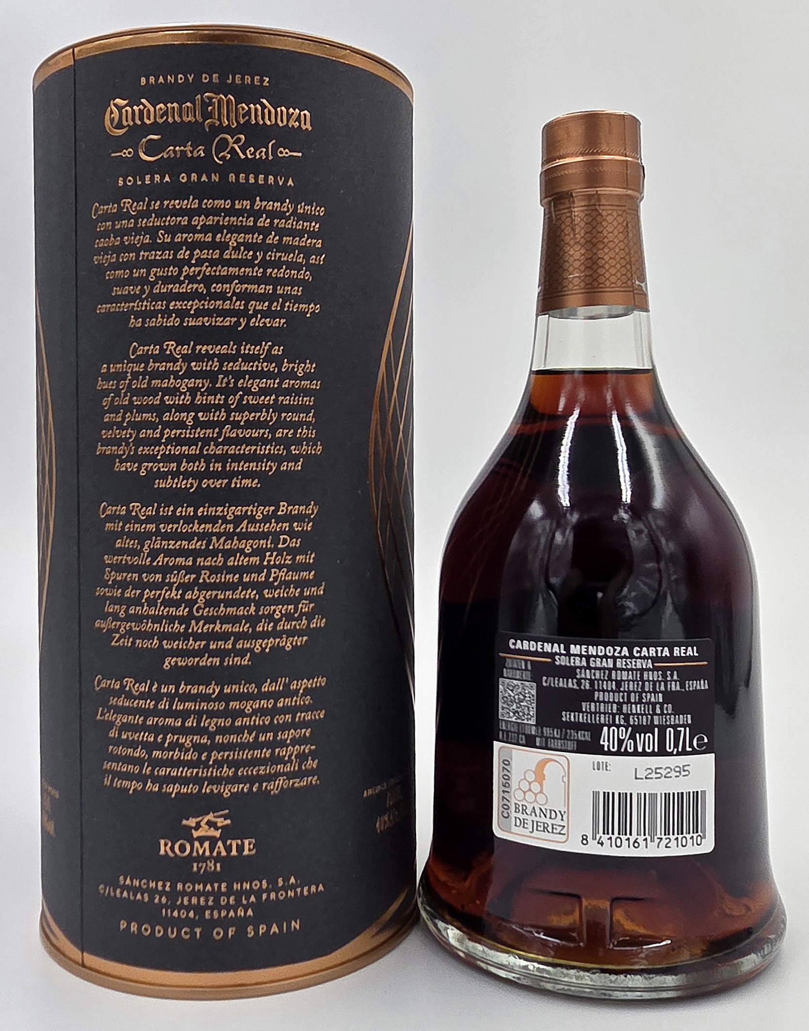 Cardenal Mendoza Carta Real Brandy Solera Gran Reserva 40% vol. 0,7 l
