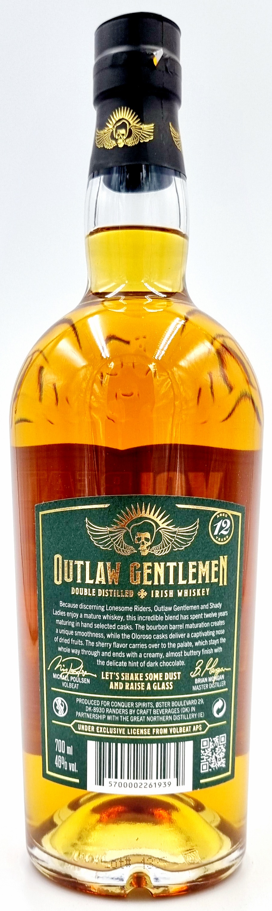 Volbeat Outlaw Gentelman 12 Jahre Irish Whiskey 46% vol. 0,7l