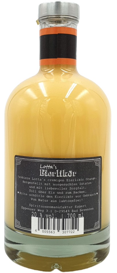 Lotta's Eierlikör mit Orange 20% vol. 0,7l