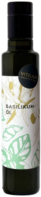 Vitelium Basilikumöl natives Olivenöl Extra mit Basilikum Italien 0,1 l