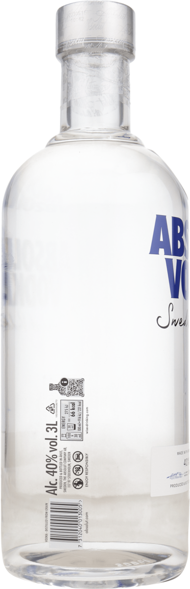Absolut Vodka Blue  40% vol. Country of Sweden 3,0 l