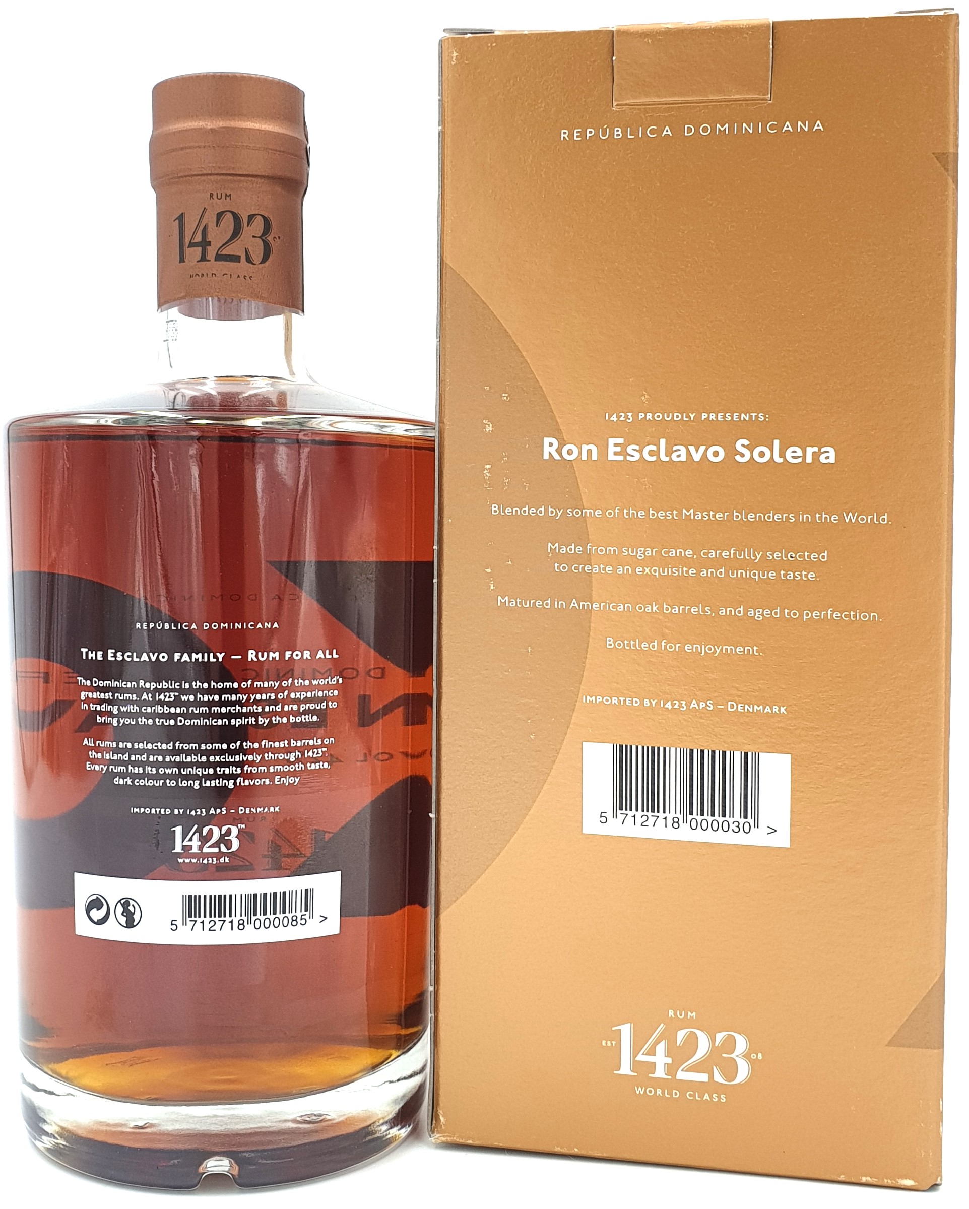 Ron Esclavo XO 23 Jahre 42% vol. Dominikanische Republik 0,7l.