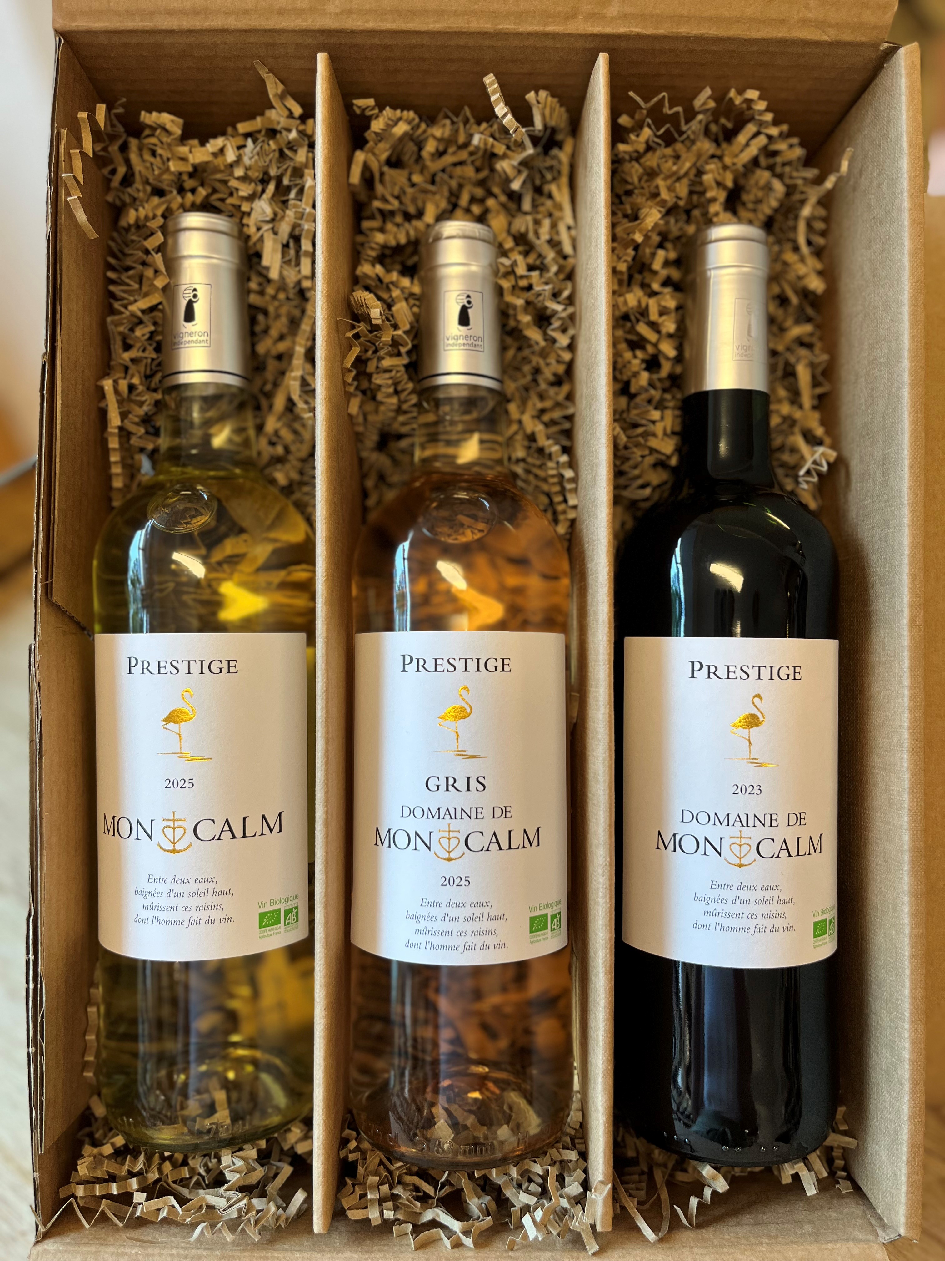 Weinpräsent „Montcalm Prestige“ – Blanc, Rosé & Rouge BIO