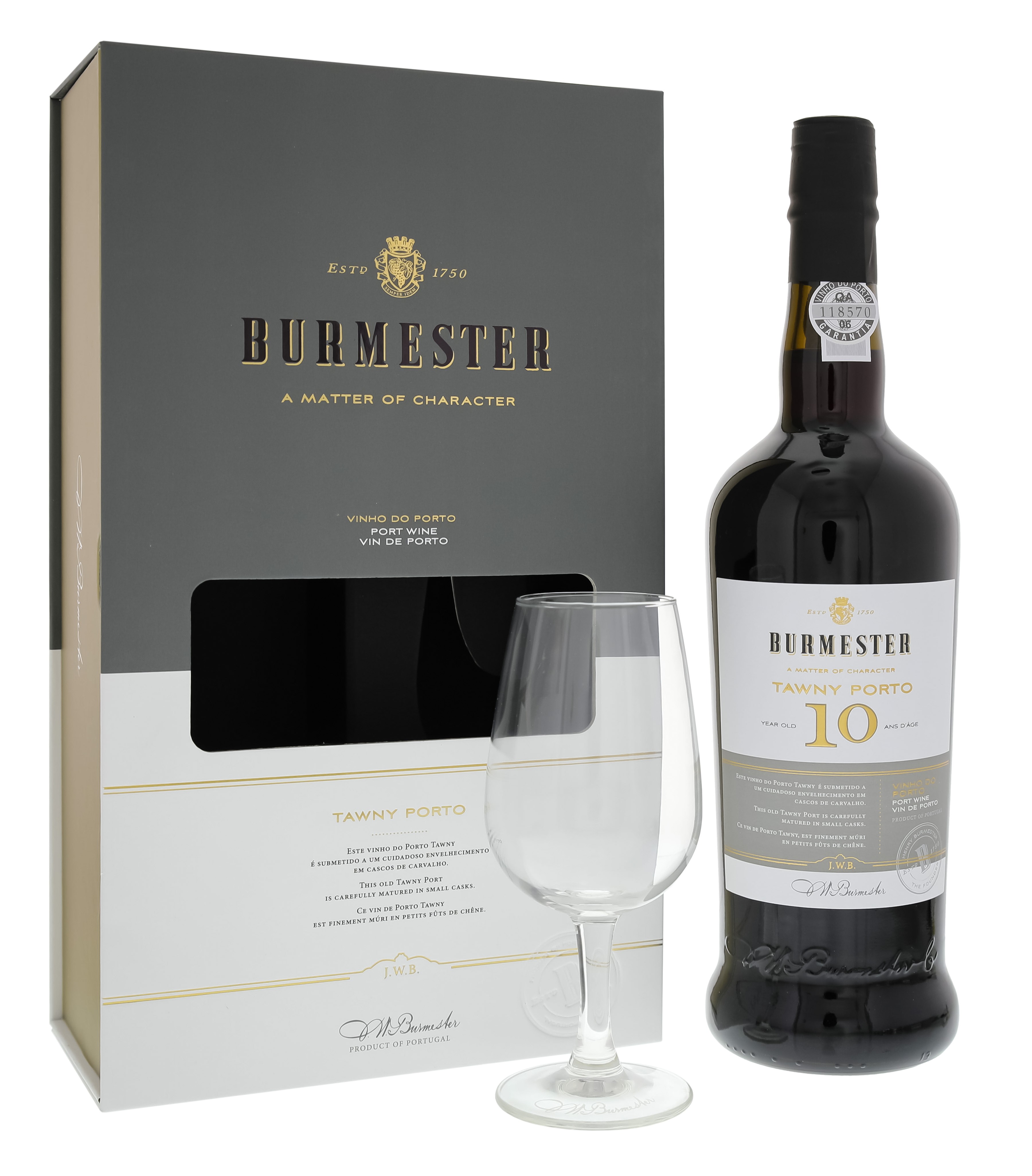 Burmester Tawny Porto 10 Years in Geschenkpackung mit Glas 20% vol. 0,75 l
