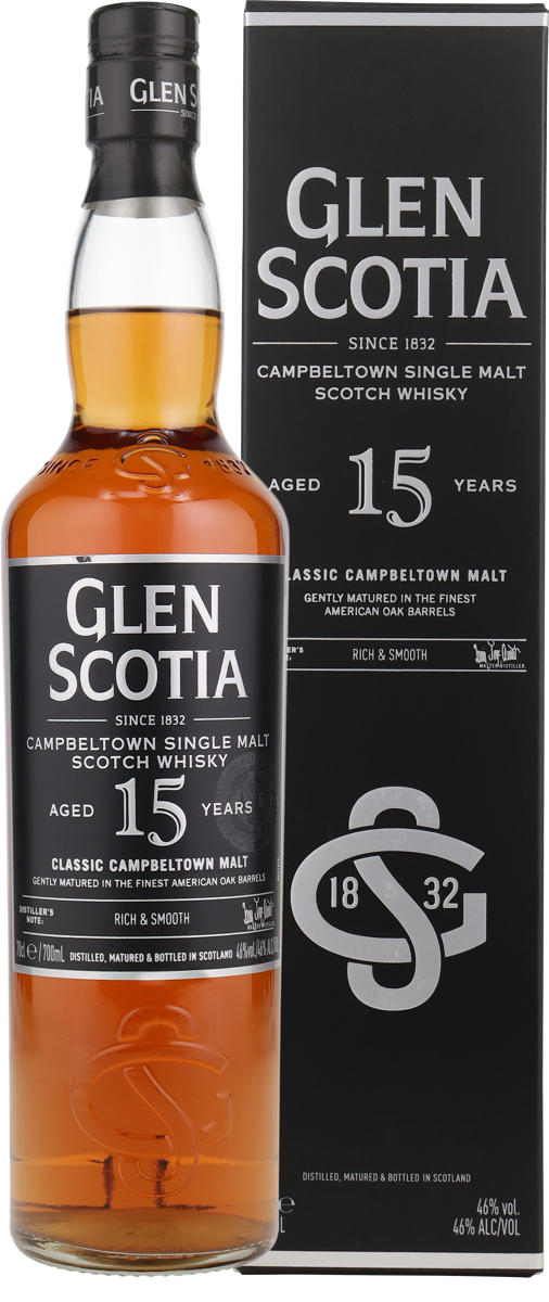 Glen Scotia 15 Jahre 46%vol. American Oak Barrels, Single Malt Whisky 0,7 l