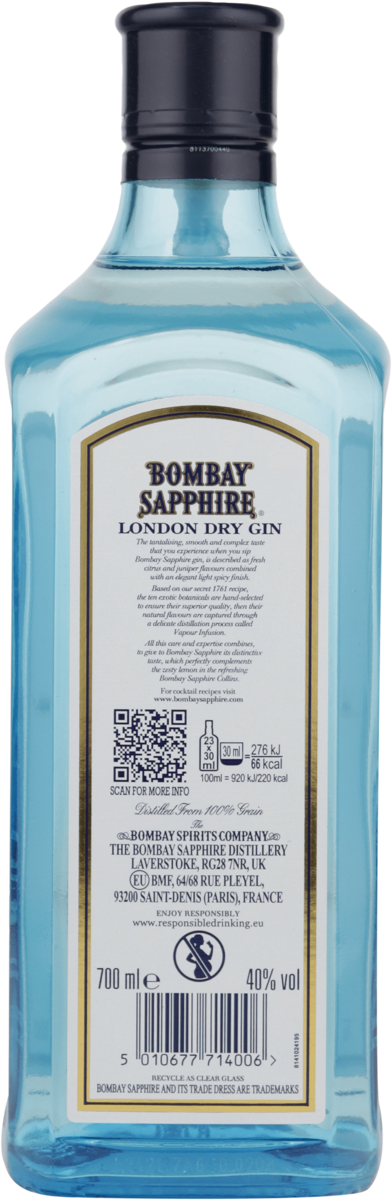 Bombay Sapphire 40% vol London Dry Gin 0,7 l