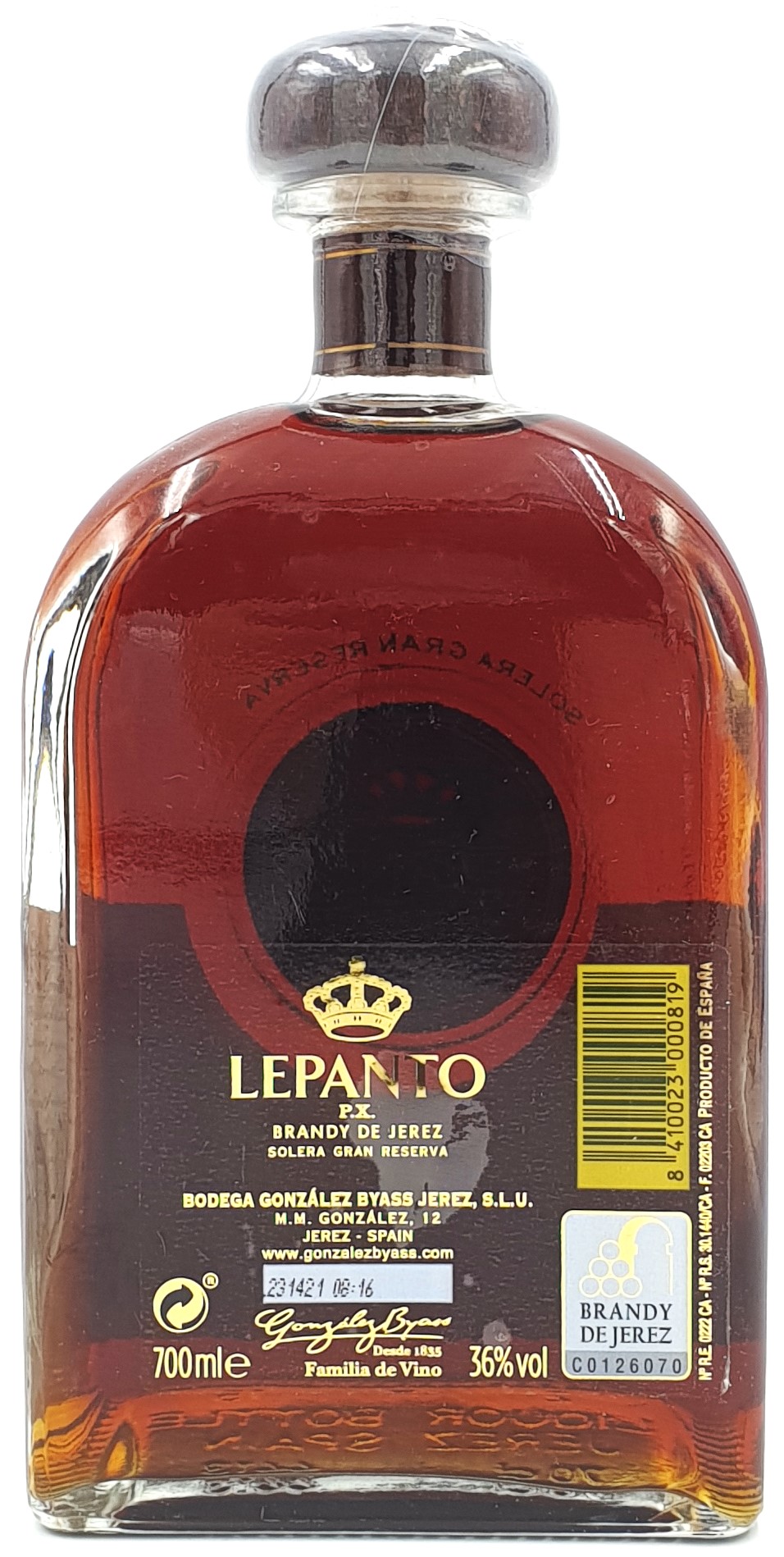 Lepanto Pedro Ximénez 36% Vol. Brandy Jerez Solera Gran Reserva 0,7l