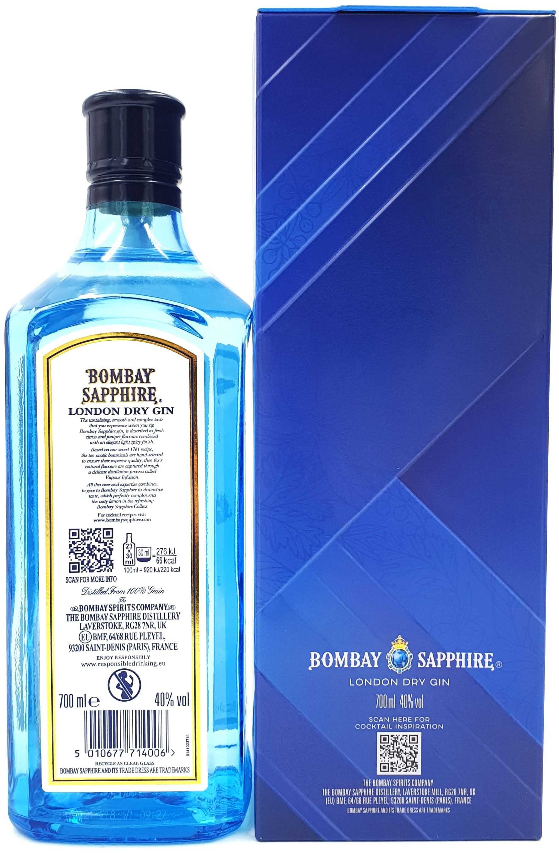 Bombay Sapphire 40% vol London Dry Gin 0,7 l