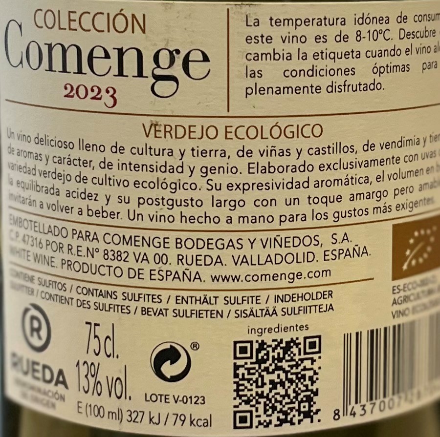 Bodegas Comenge "Colección Comenge" Verdejo D.O. Rueda Spanien BIO 0,75 l