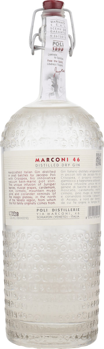Gin Marconi 46 Italienischer Gin 46% vol. 0,7l