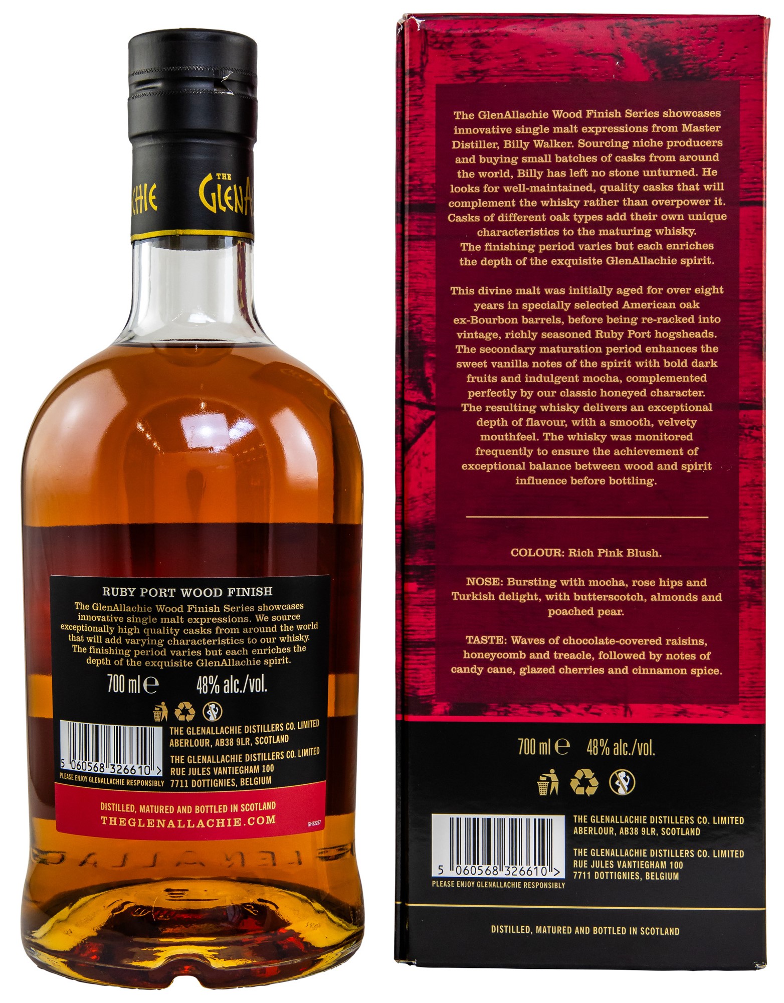 GlenAllachie 10 Jahre Ruby Port Wood Finish Single Speyside Malt 48% Vol. 0,7 l