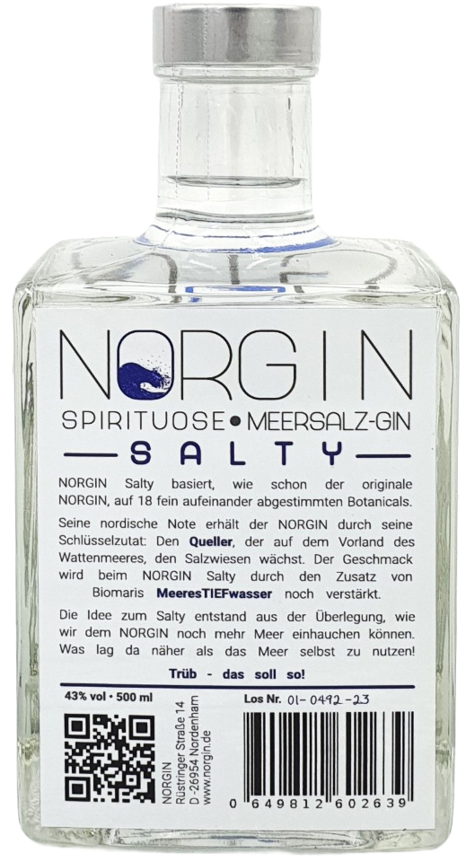 NORGIN Salty "unfiltered" Gin 43% vol. 0,5 l