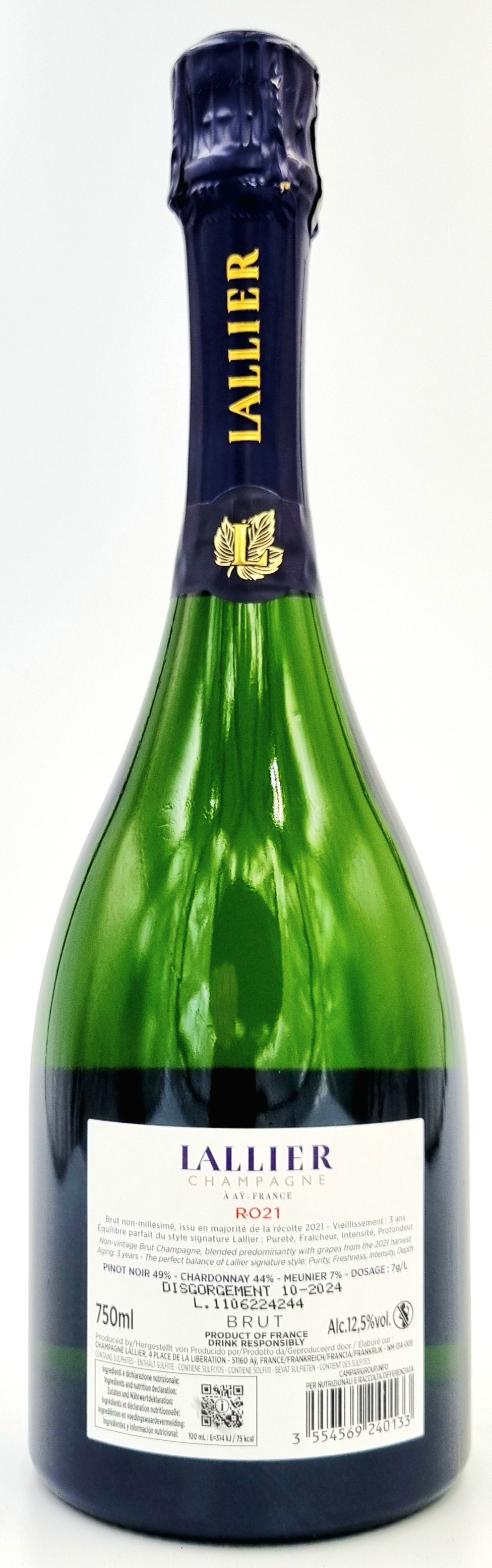 LALLIER Champagner Réflexion Série R.021 Brut Champagne Frankreich 0,75 l