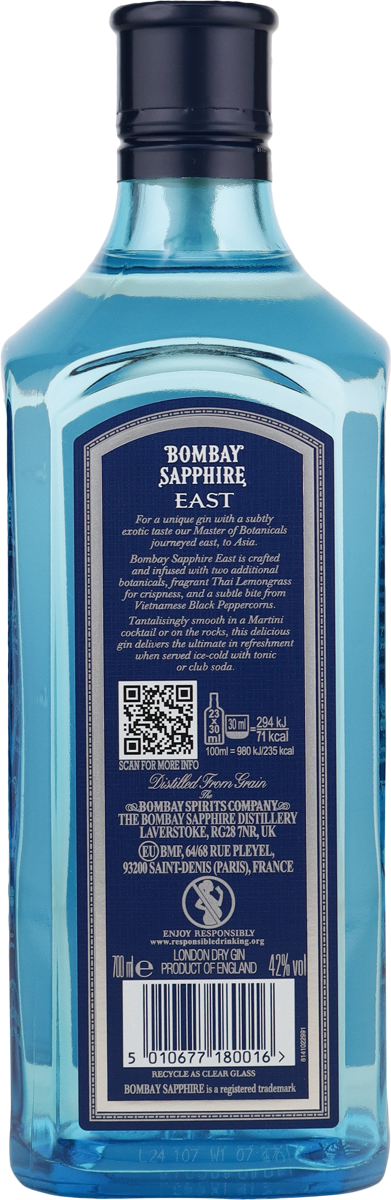 Bombay Sapphire East 42% vol. London Dry Gin 0,7 l