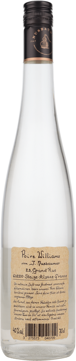 Nusbaumer Poire Williams 40% vol. Selection Eau-de-Vie 0,7 l