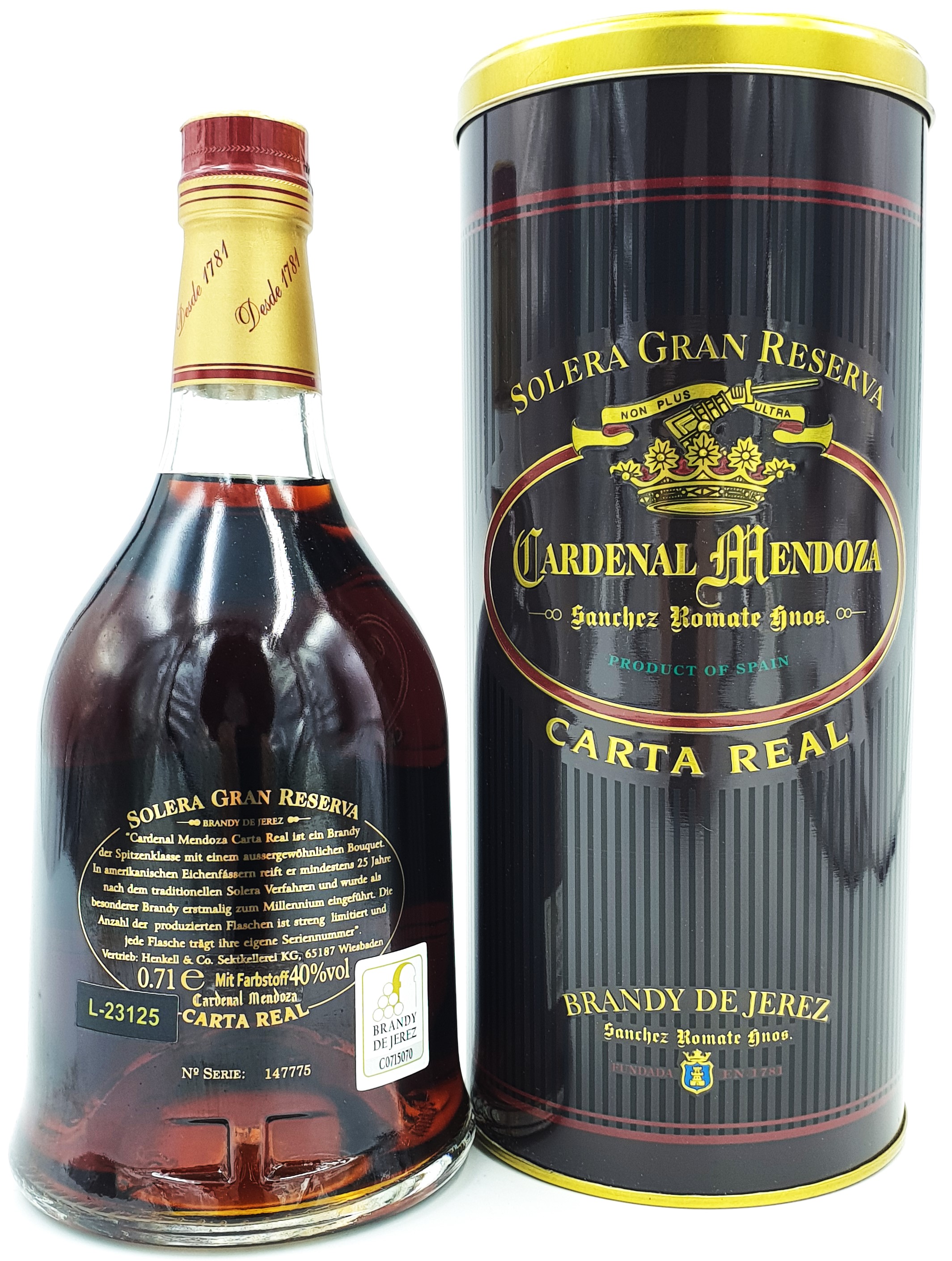 Cardenal Mendoza Carta Real Brandy Solera Gran Reserva 40% vol. 0,7 l