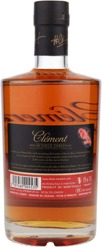 Rhum Clément Vieux XO 42% vol. Rhum Agricole A.O.C. Martinique