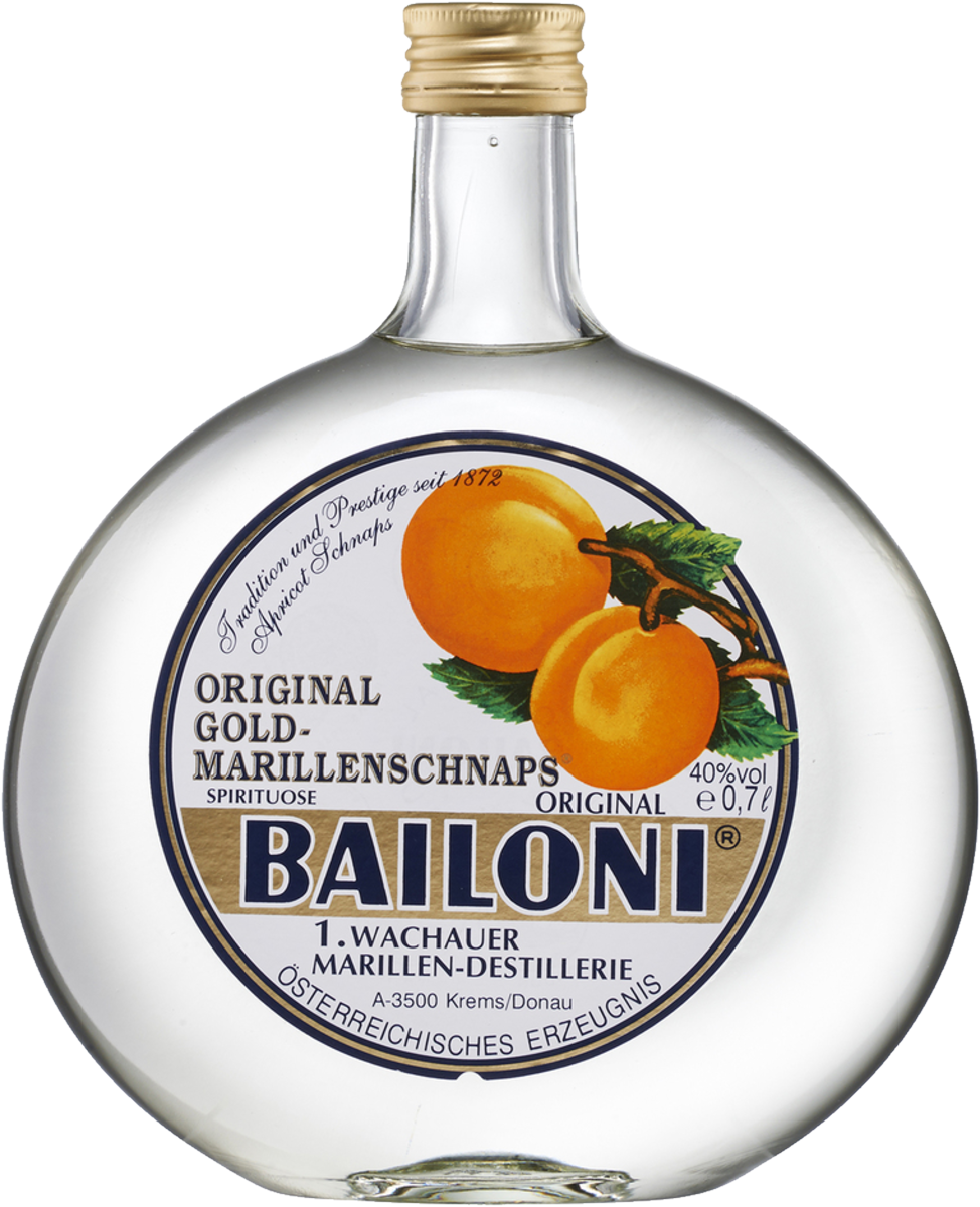 Bailoni Gold Marillenschnaps 40% vol. Spirituose aus der Wachau 0,7 l