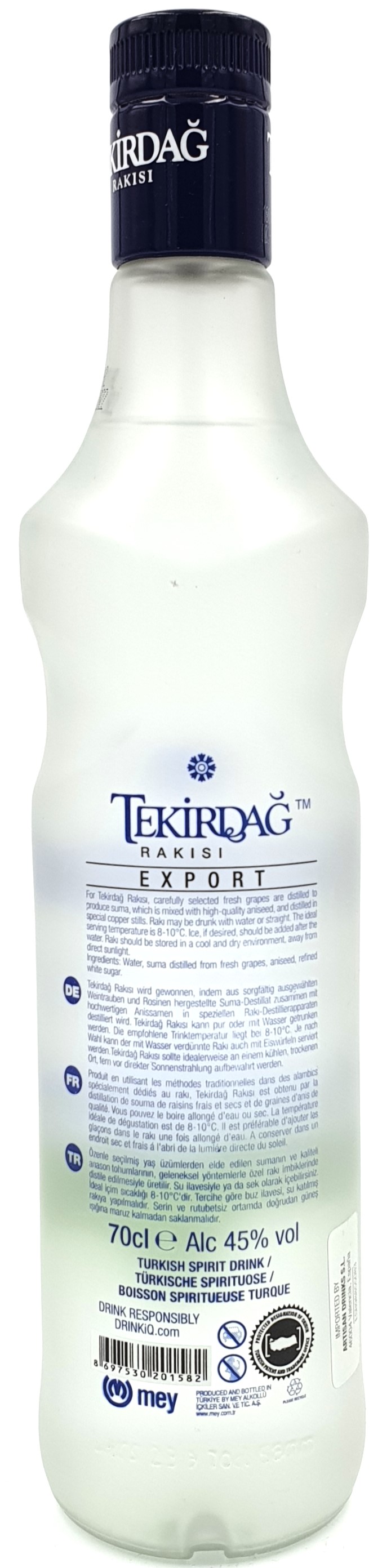 Tekirdag Rakisi 45% vol. 0,7l Türkischer Raki (Anis)