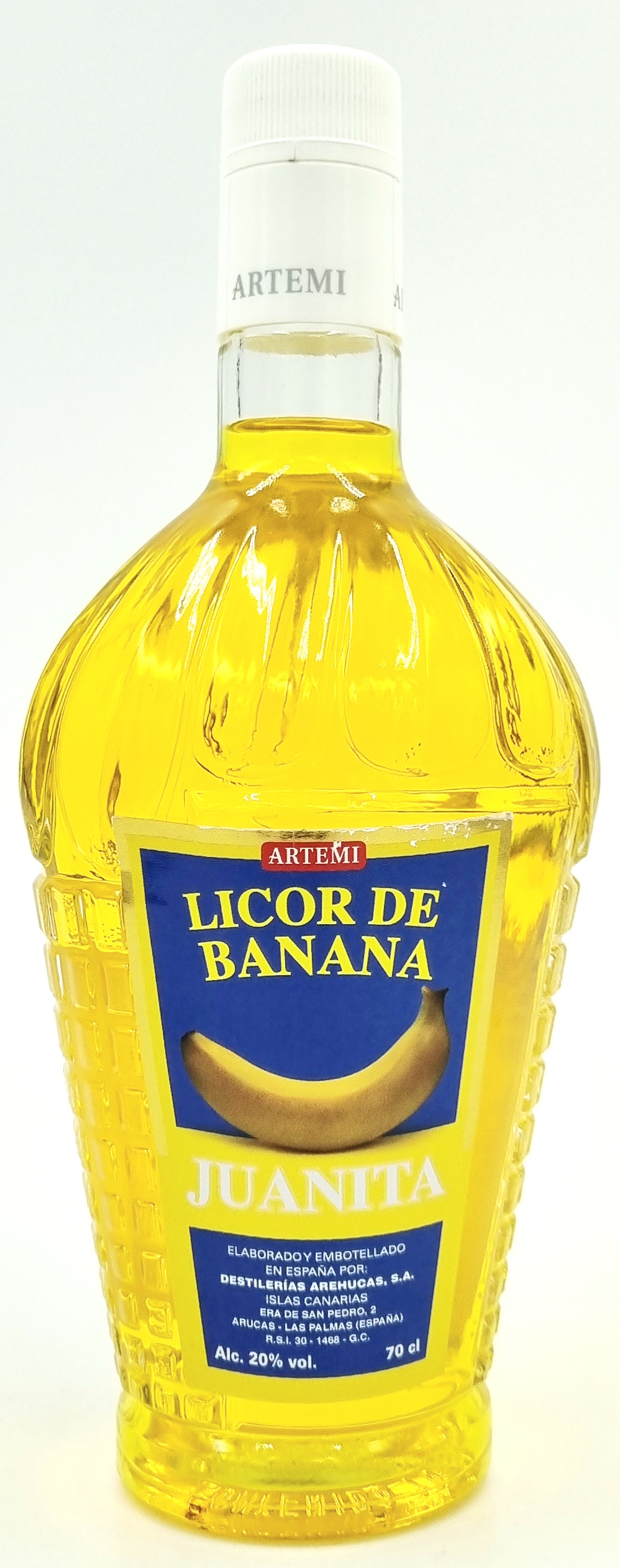 Artemi Arehucas Banana Likör 20% vol. Original de Canarias, aus reifen Bananen, 0,7l