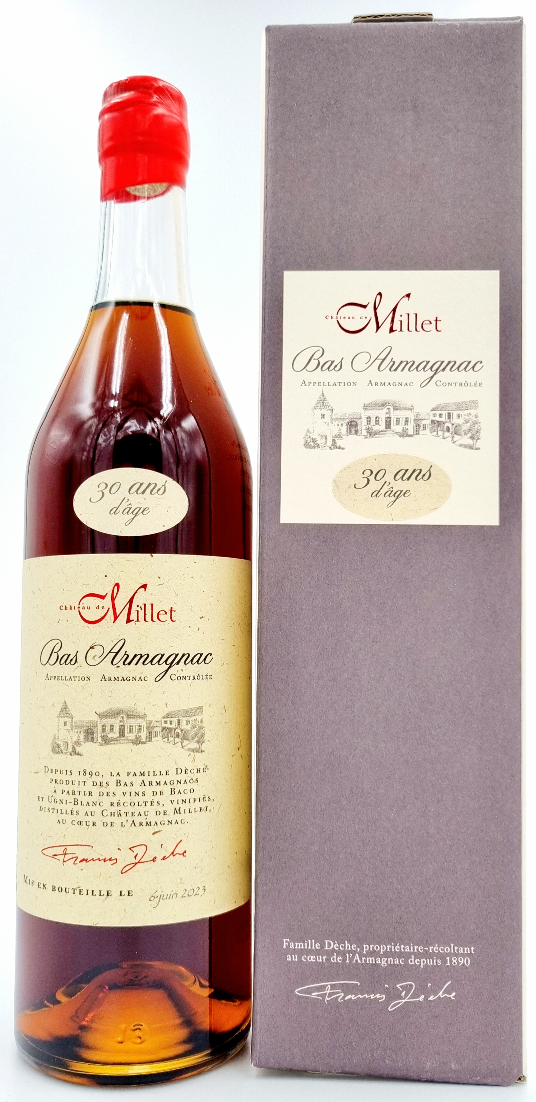 Domaine de Millet Bas Armagnac XO 30 Jahre 42 % vol. Côtes de Gascogne 0,7 l