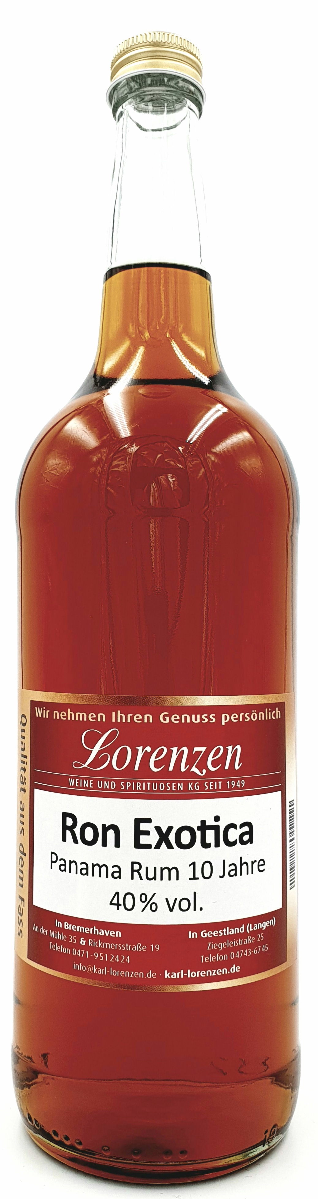 Ron Exotica Panama Rum 10 Jahre 40% vol. lose vom Fass