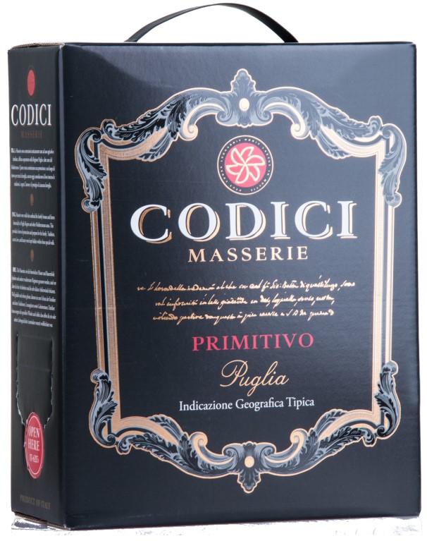 Codici Primitivo IGT Apulien Italien Bag in Box 3,0 l