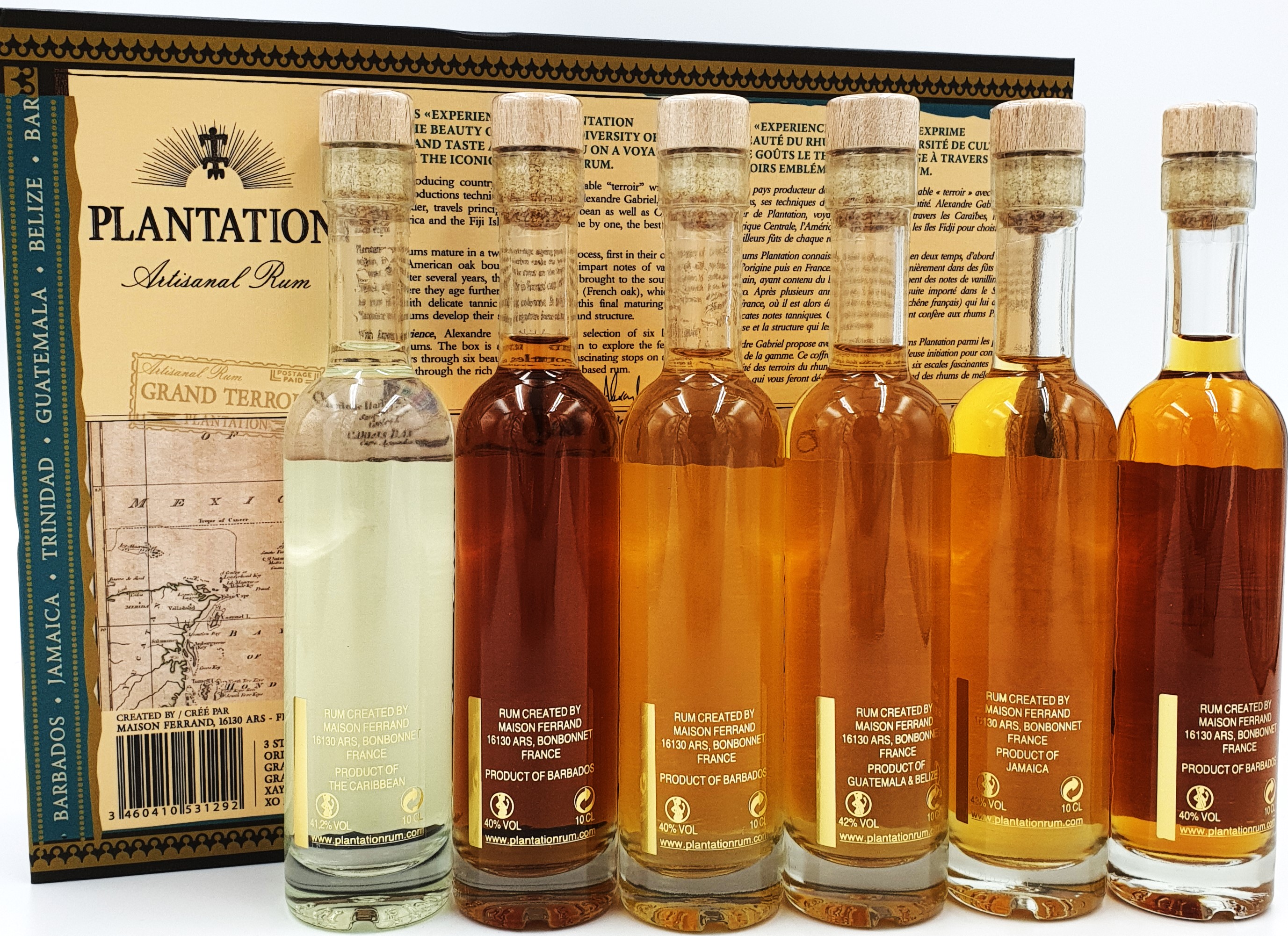 Rum Plantation Cigar Box 6 x 0,1 l Auswahl von 6 exklusiven Rum Sorten"