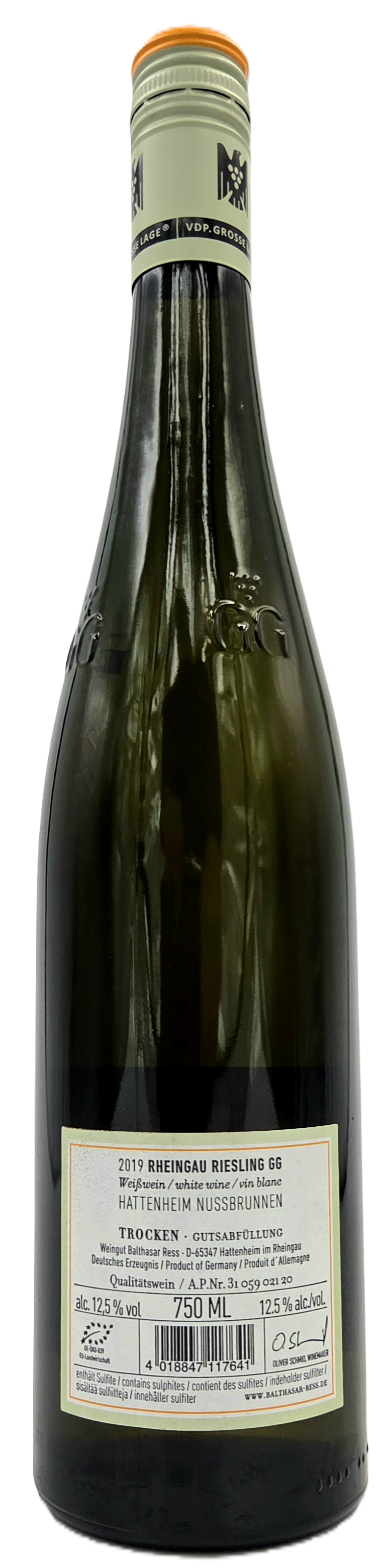 Weingut Bathasar Ress Nussbrunnen VDP Riesling GG Bio Rheingau 0,75l