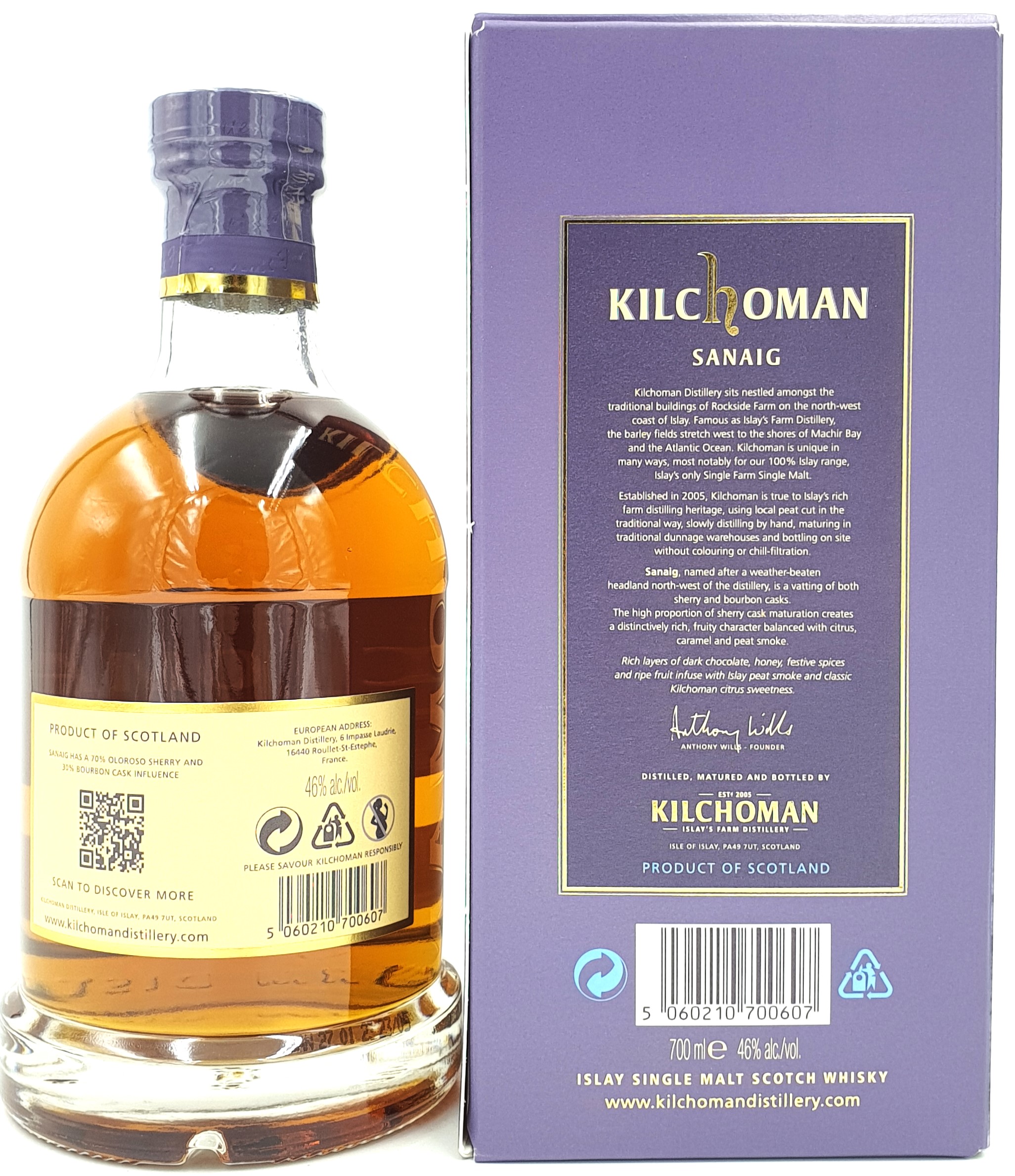 Kilchoman Sanaig 46%vol.  Islay Single Malt Whisky 0,7 l