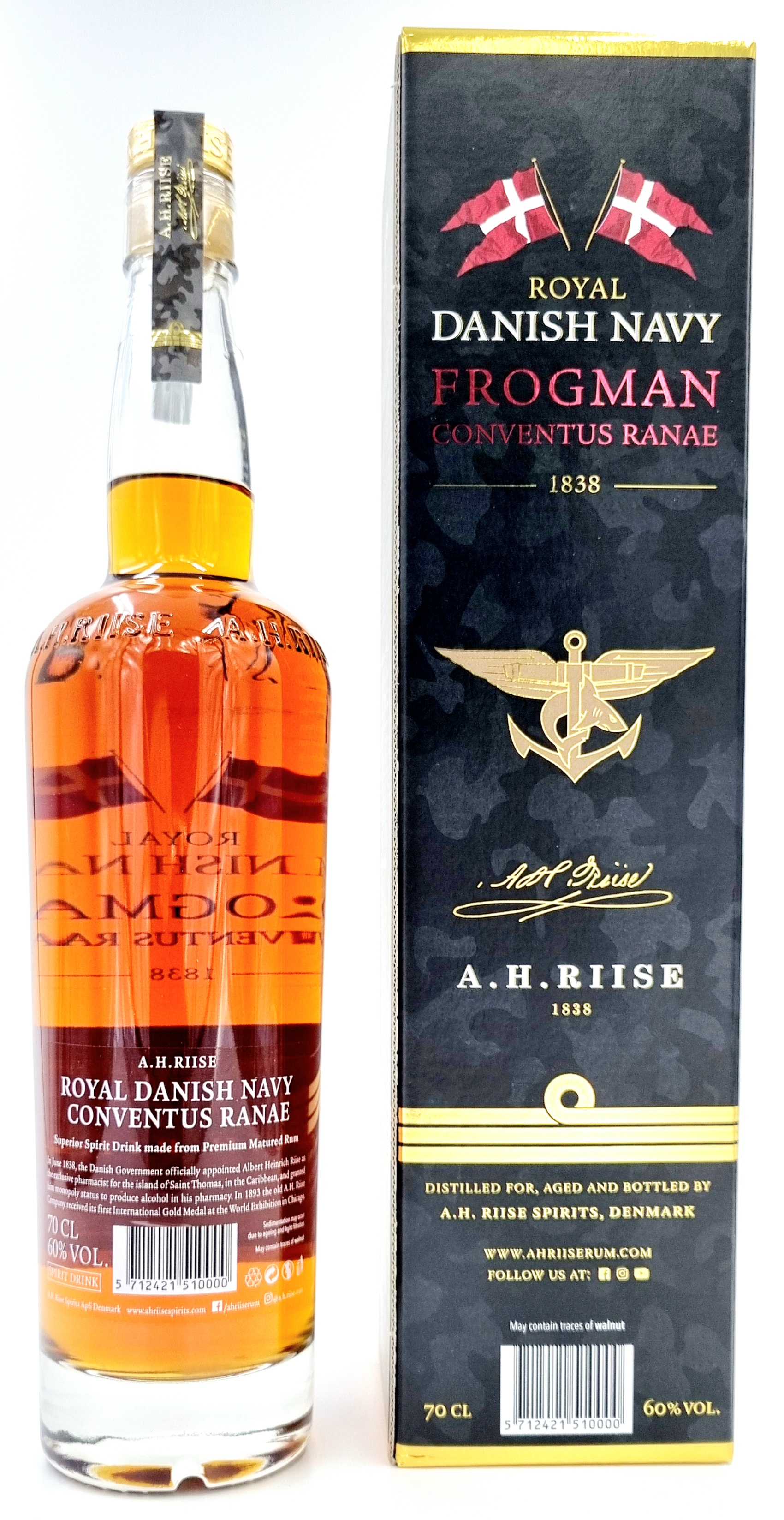 A.H.Riise Frogman Conventus Rum 60% vol. US Virgin Islands 0,7 l