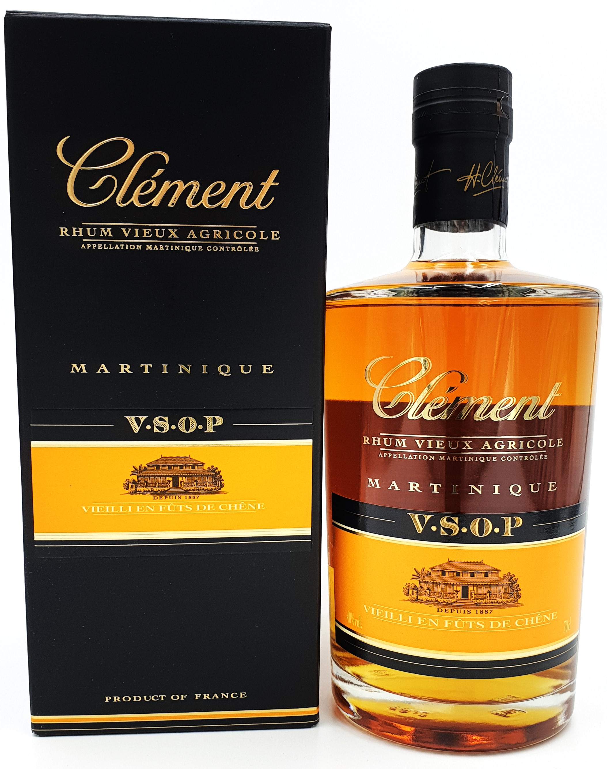 Rhum Clément VSOP 40% vol. Rhum Agricole A.O.C. Martinique