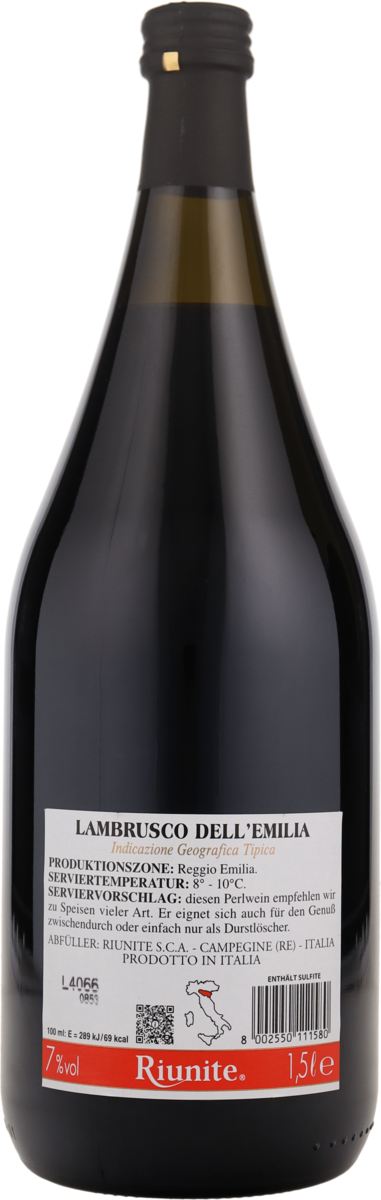 Cantine Riunite Lambrusco Dolce Emilia Romagna Italien Magnum 1,5 l