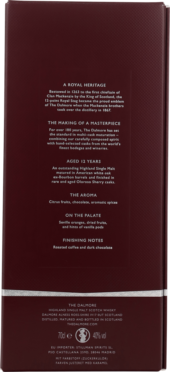 Dalmore 12 Jahre 40% vol. Highland Single Malt Whisky 0,7 l