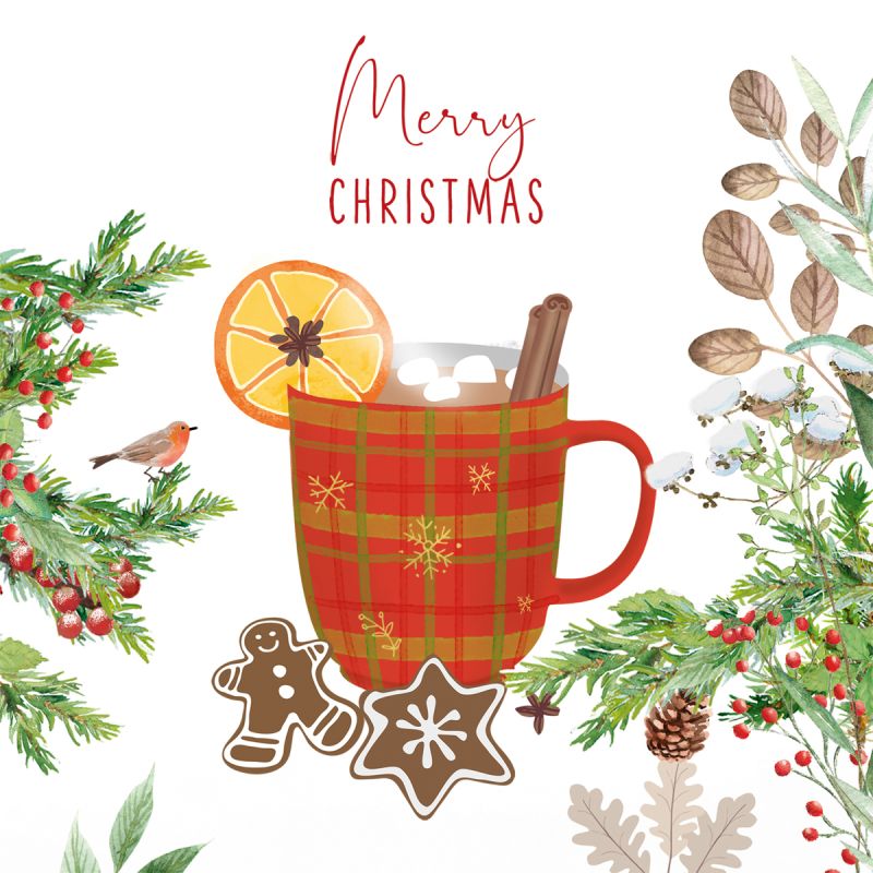 PPD Design Serviette "Merry Christmas Grog" 12,5x12,5cm Stk.