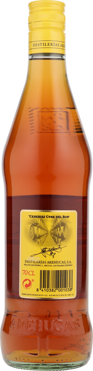 Arehucas Carta Oro Rum von den kanarischen Inseln 37,5% vol. 0,7 l