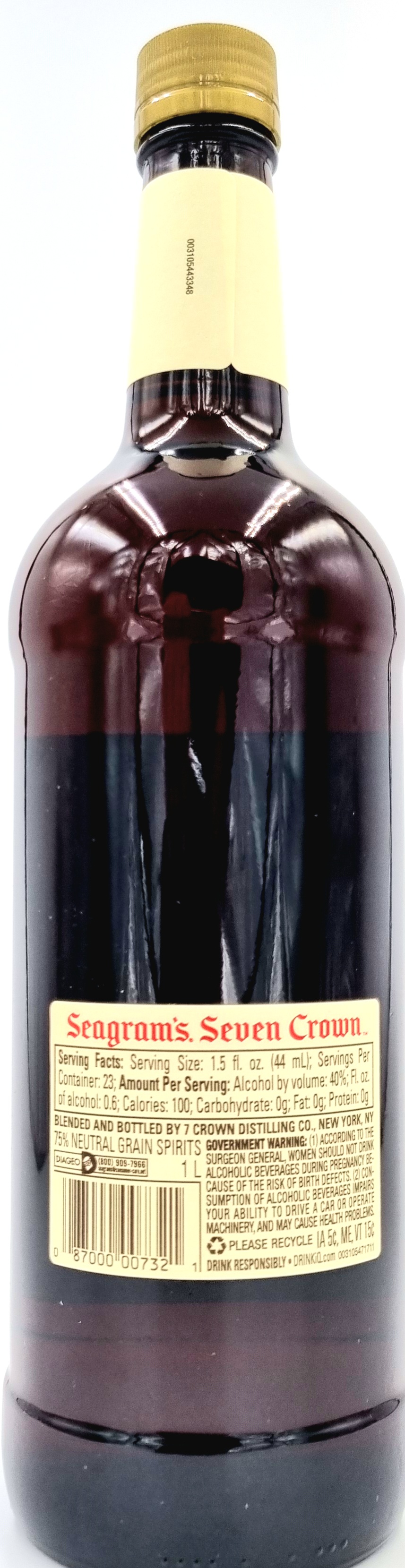 Seagram's Seven 7 Crown 40% vol. Amerikanischer Whisky 1,0l