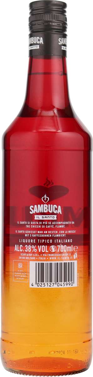 Sambuca Il Santo 38% vol. Italienischer Anislikör 0,7 l