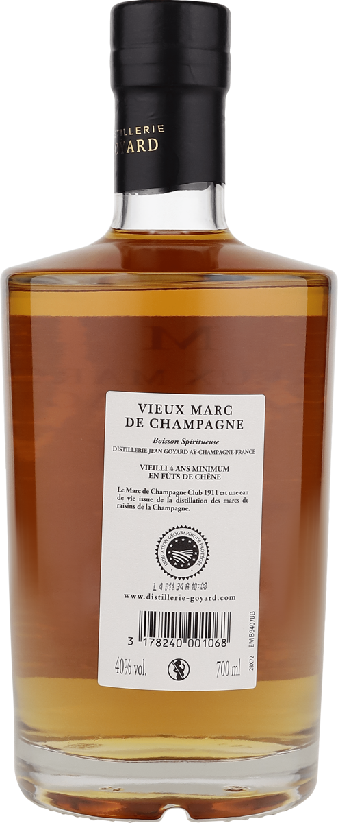 Marc de Champagne Egrappe 40% vol. Tres Vieux Jean Goyard 0,7 l