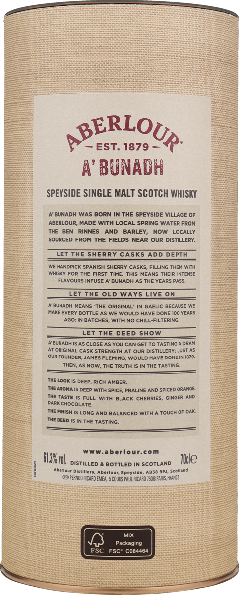 Aberlour A Bunadh Speyside Single Malt Whisky 61,3% Batch 076 vol. 0,7l