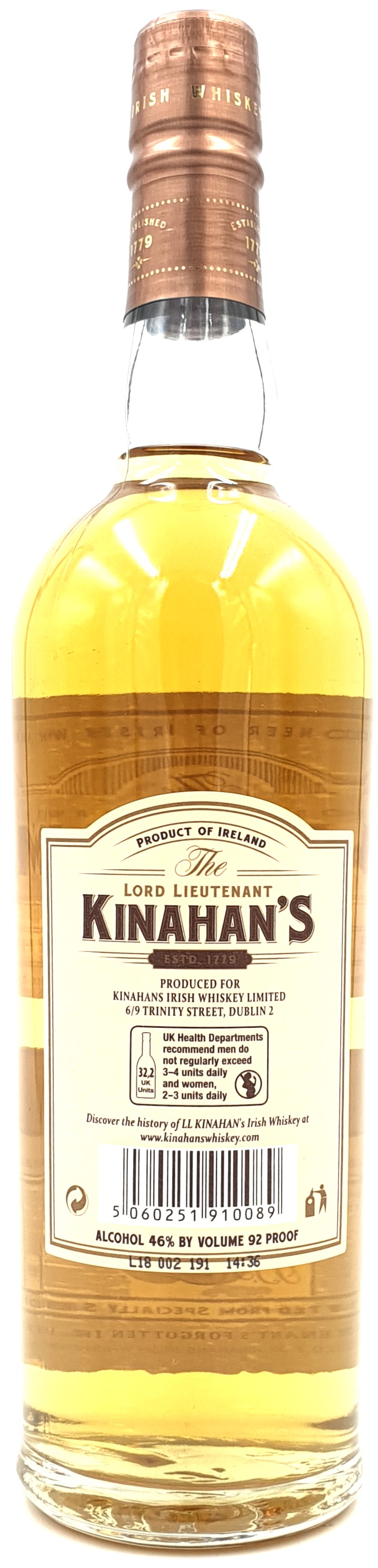 Kinahans Small Batch Irish Whiskey  46%vol. 0,7 l