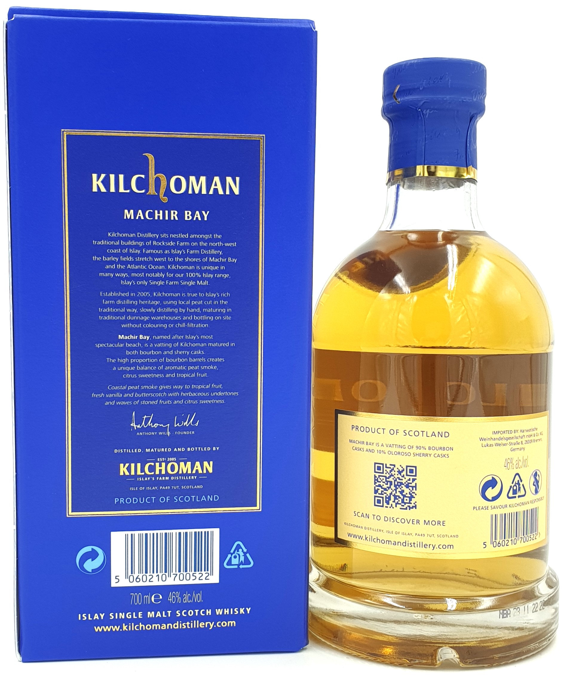 Kilchoman Machir Bay 46%vol.  Islay Single Malt Whisky 0,7 l