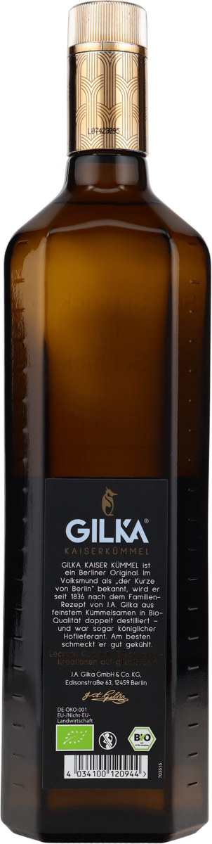 Gilka Kaiser Kümmel Berliner Spezialität 38% vol. BIO 1,0 l