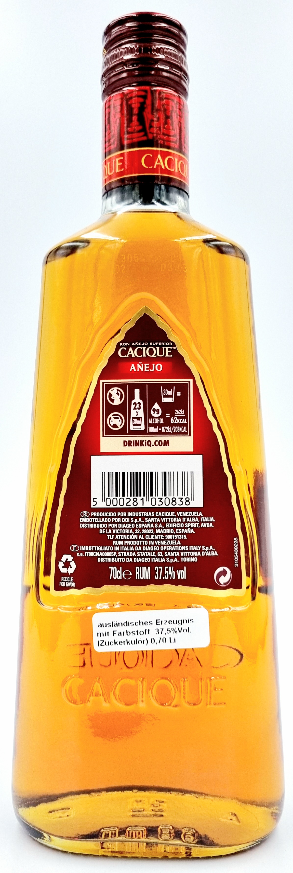 Cacique Ron Anejo Superior 37,5% vol Rum aus Venezuela 0, 7 l